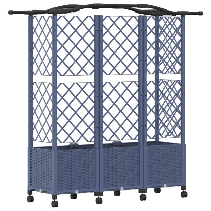 Pat Ridicat cu Trellis și Acoperiș Gri 163 x 40 x 144 cm PP - WALTI WALTI
