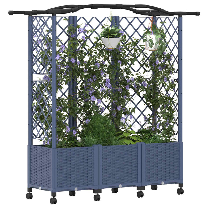 Pat Ridicat cu Trellis și Acoperiș Gri 163 x 40 x 144 cm PP - WALTI WALTI