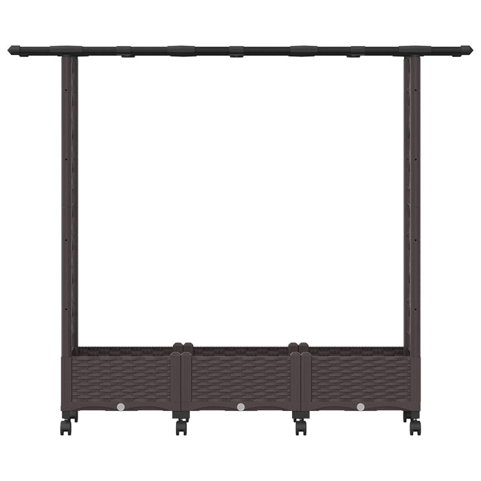 Pat Ridicat cu Trellis și Acoperiș Maro 164 x 40 x 127 cm PP - WALTI WALTI