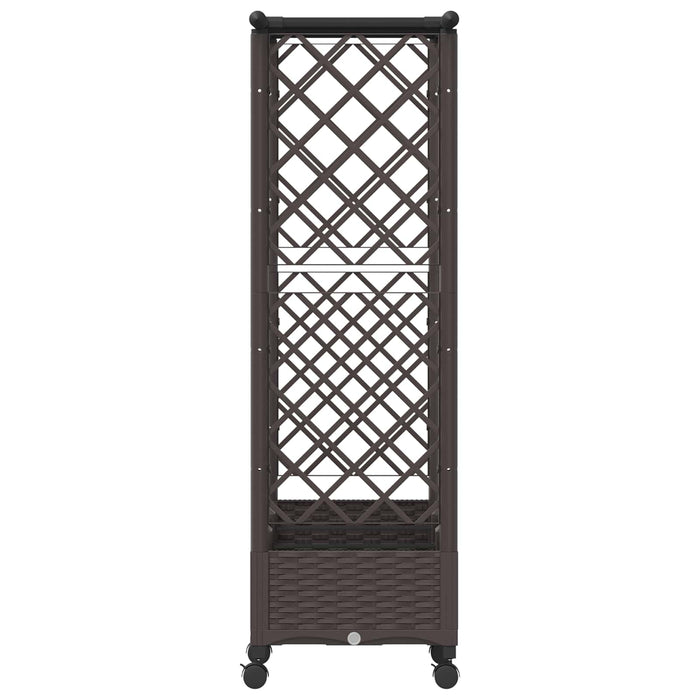 Pat Ridicat cu Trellis și Acoperiș Maro 164 x 40 x 127 cm PP - WALTI WALTI