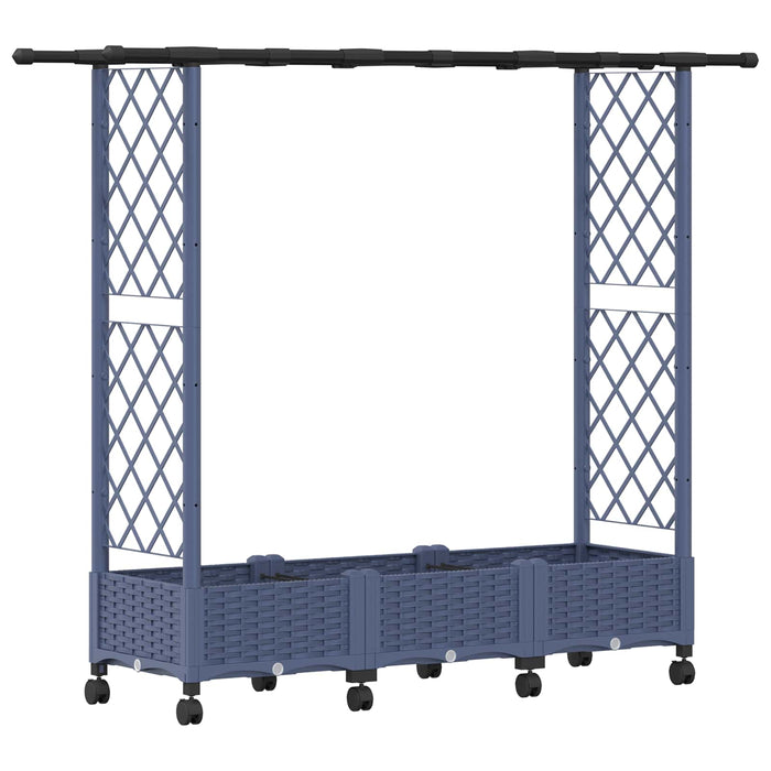 Pat Ridicat cu Trellis și Acoperiș Gri 164 x 40 x 127 cm PP - WALTI WALTI