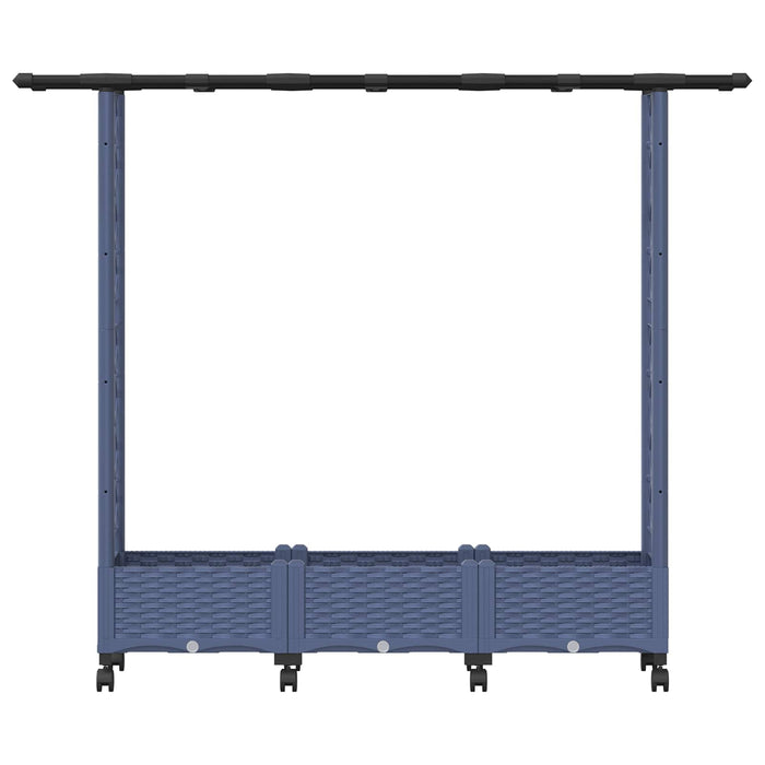 Pat Ridicat cu Trellis și Acoperiș Gri 164 x 40 x 127 cm PP - WALTI WALTI
