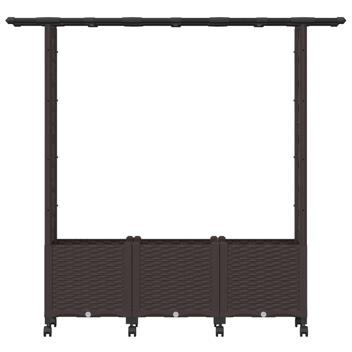Pat Ridicat cu Trellis și Acoperiș Maro 162,5 x 40 x 142 cm PP - WALTI WALTI