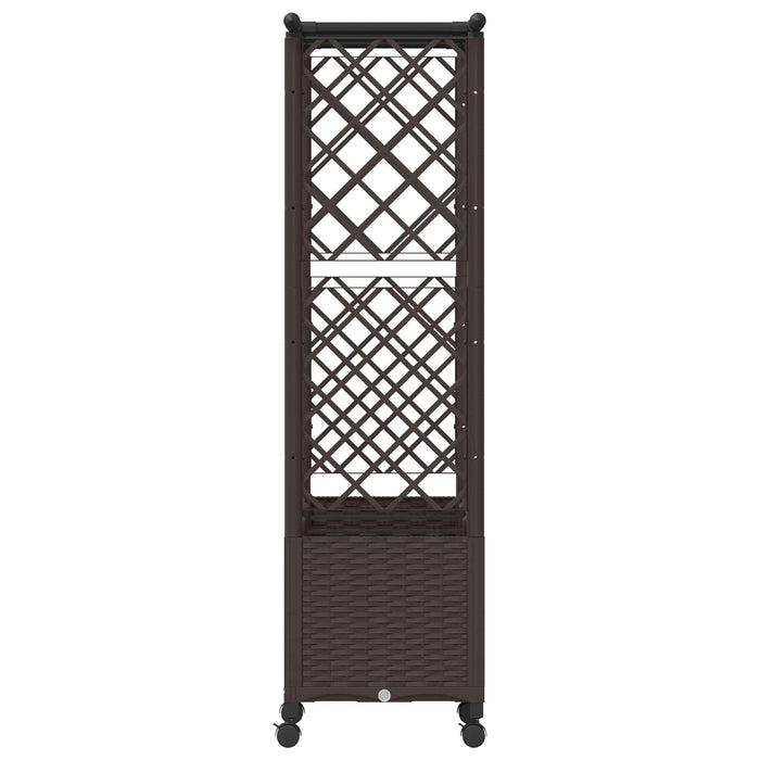 Pat Ridicat cu Trellis și Acoperiș Maro 162,5 x 40 x 142 cm PP - WALTI WALTI