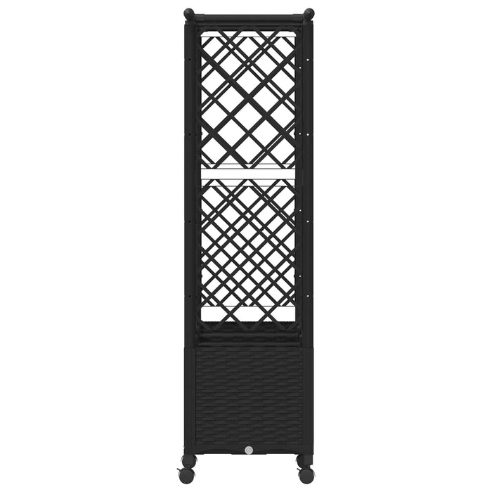 Pat Ridicat cu Trellis și Acoperiș Negru 162,5 x 40 x 142 cm PP - WALTI WALTI