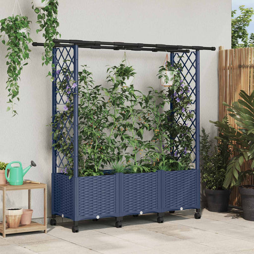 Pat Ridicat cu Trellis și Acoperiș Gri 162,5 x 40 x 142 cm PP - WALTI WALTI