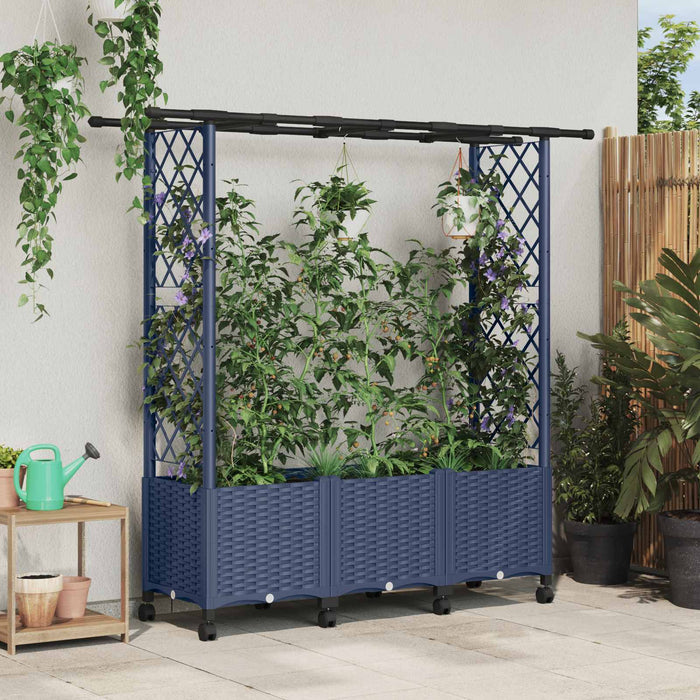 Pat Ridicat cu Trellis și Acoperiș Gri 162,5 x 40 x 142 cm PP - WALTI WALTI