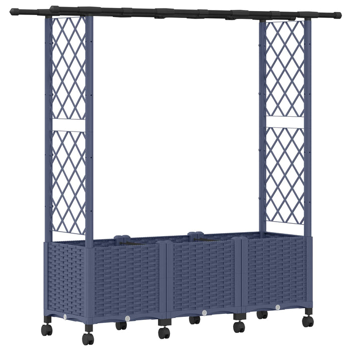 Pat Ridicat cu Trellis și Acoperiș Gri 162,5 x 40 x 142 cm PP - WALTI WALTI