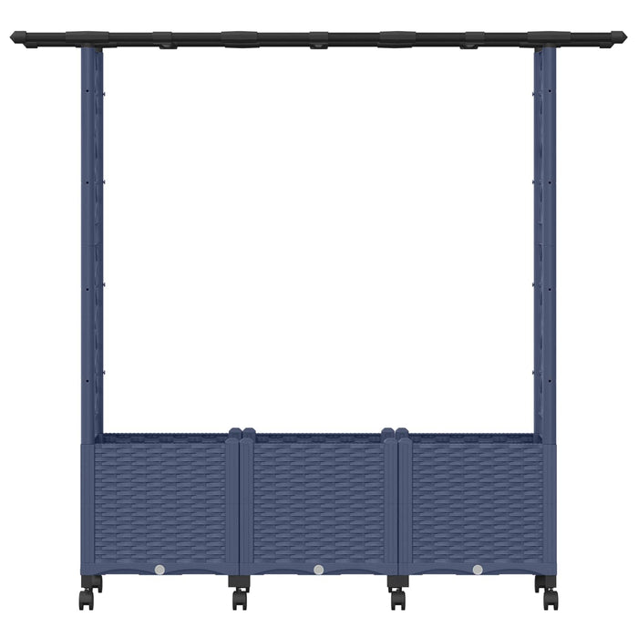 Pat Ridicat cu Trellis și Acoperiș Gri 162,5 x 40 x 142 cm PP - WALTI WALTI
