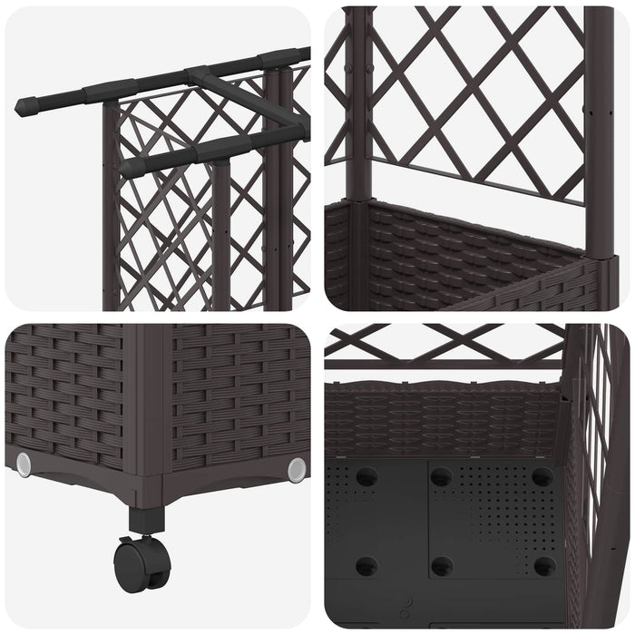 Pat Ridicat cu Trellis și Acoperiș Maro 164 x 40 x 127 cm PP - WALTI WALTI