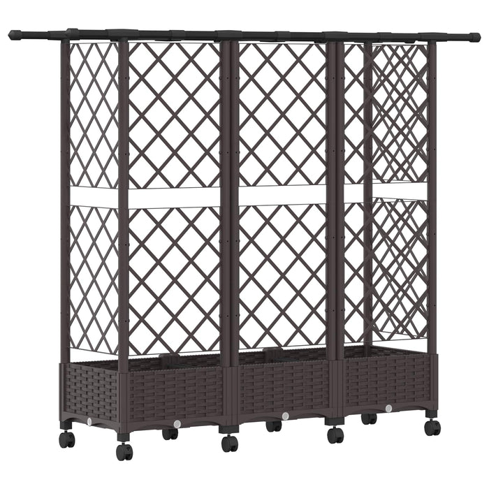 Pat Ridicat cu Trellis și Acoperiș Maro 164 x 40 x 127 cm PP - WALTI WALTI