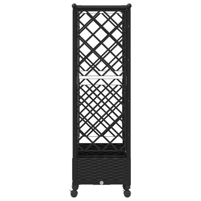 Pat Ridicat cu Trellis și Acoperiș Negru 164 x 40 x 127 cm PP - WALTI WALTI