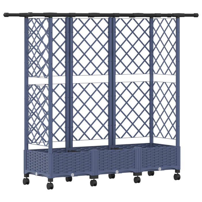 Pat Ridicat cu Trellis și Acoperiș Gri 164 x 40 x 127 cm PP - WALTI WALTI