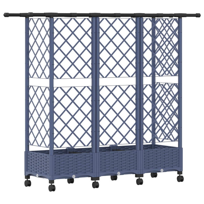 Pat Ridicat cu Trellis și Acoperiș Gri 164 x 40 x 127 cm PP - WALTI WALTI