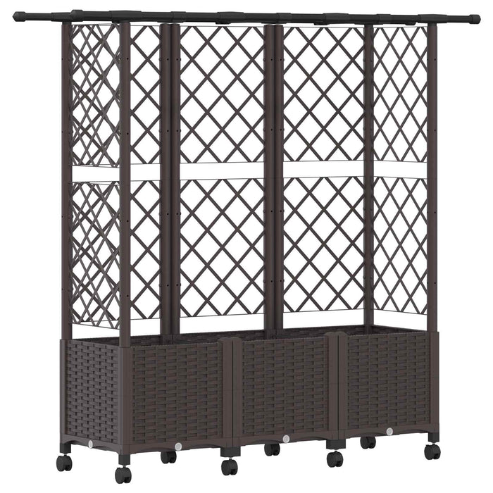 Pat Ridicat cu Trellis și Acoperiș Maro 163,5 x 40 x 142 cm PP - WALTI WALTI