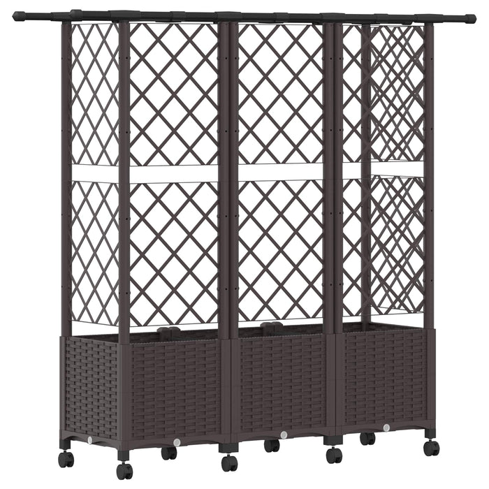 Pat Ridicat cu Trellis și Acoperiș Maro 163,5 x 40 x 142 cm PP - WALTI WALTI
