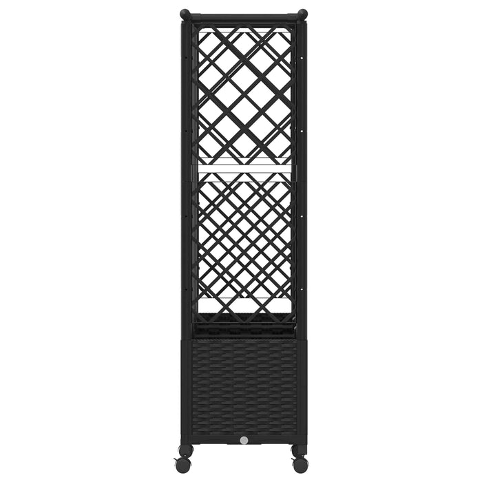 Pat Ridicat cu Trellis și Acoperiș Negru 163,5 x 40 x 142 cm PP - WALTI WALTI