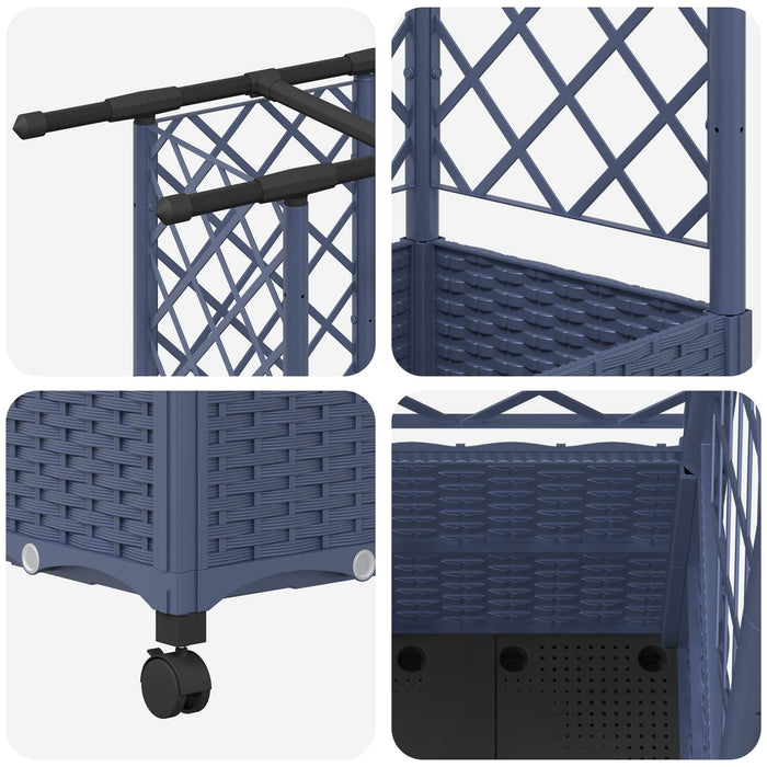 Pat Ridicat cu Trellis și Acoperiș Gri 163,5 x 40 x 142 cm PP - WALTI WALTI