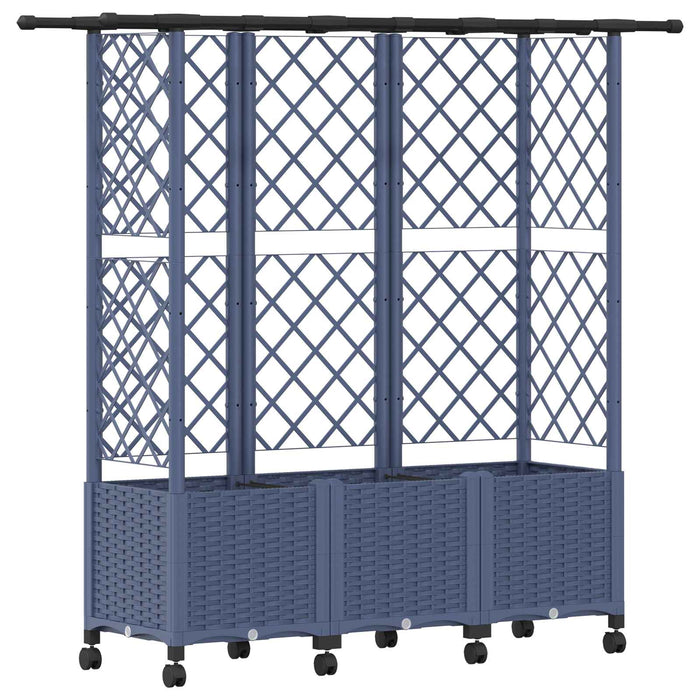 Pat Ridicat cu Trellis și Acoperiș Gri 163,5 x 40 x 142 cm PP - WALTI WALTI