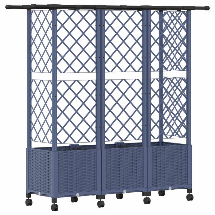 Pat Ridicat cu Trellis și Acoperiș Gri 163,5 x 40 x 142 cm PP - WALTI WALTI