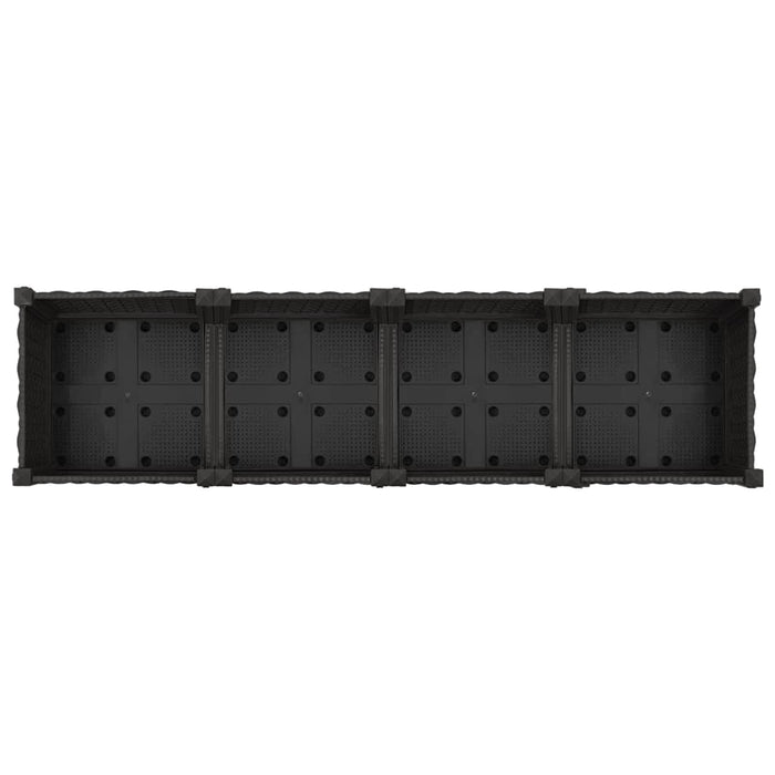 Ghiveci de grădină cu roți Negru 160 x 40 x 29 cm PP WALTI