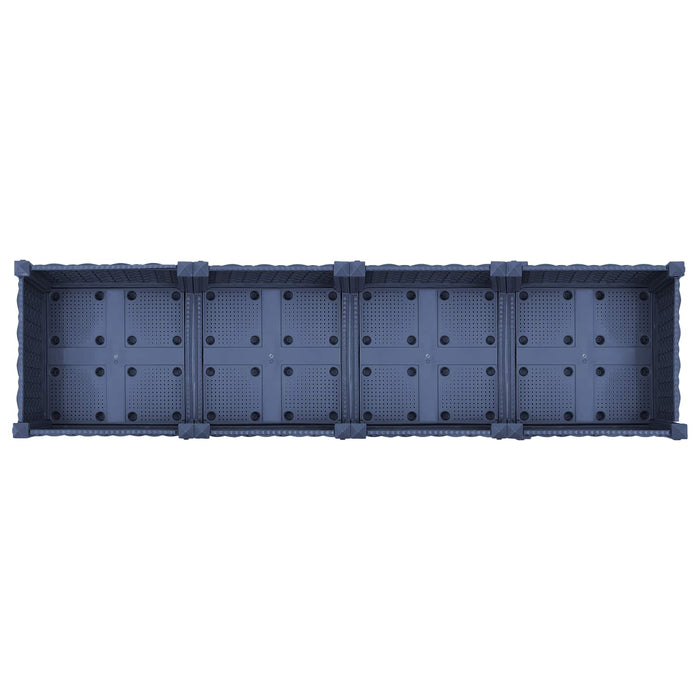 Ghiveci de grădină cu roți Gri Albastru 160 x 40 x 33 cm PP WALTI