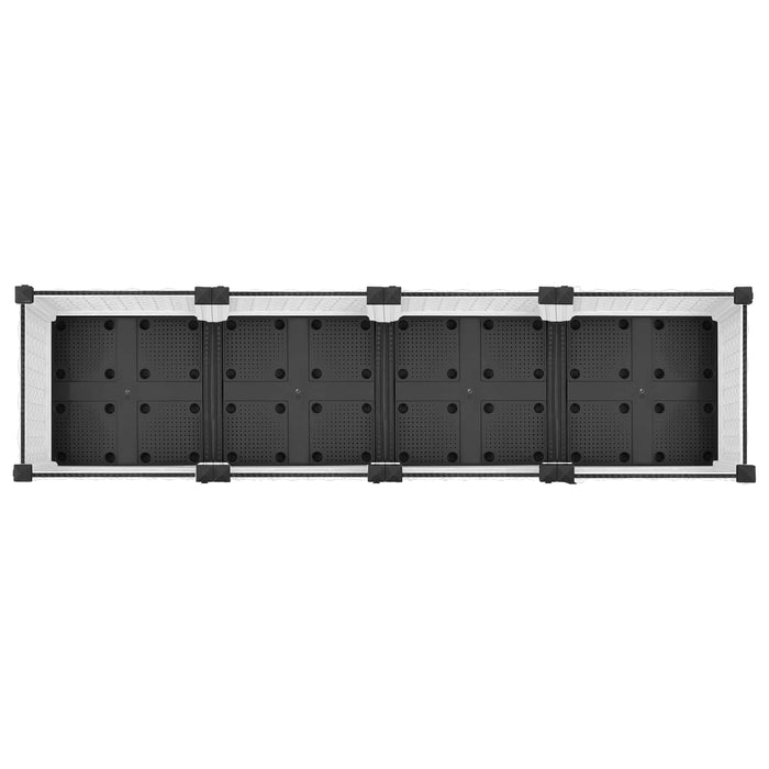 Ghiveci de grădină cu roți Alb 160 x 40 x 33 cm PP WALTI