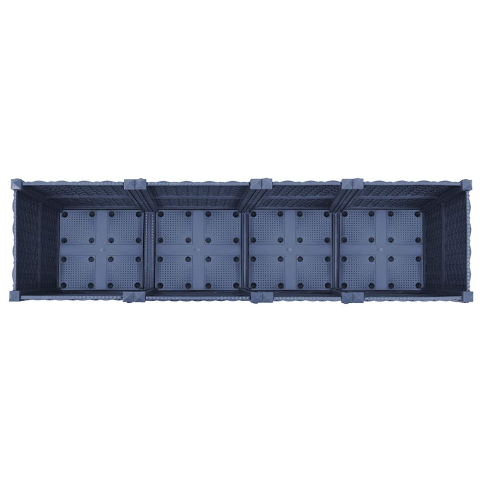 Ghiveci de grădină cu roți Gri Albastru 160 x 40 x 48 cm PP WALTI