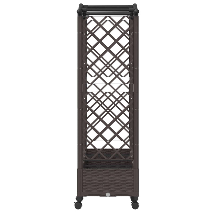 Pat Ridicat cu Trellis și Acoperiș Maro 207 x 40 x 129 cm PP - WALTI WALTI