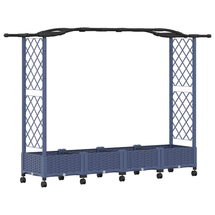Pat Ridicat cu Trellis și Acoperiș Gri 207 x 40 x 129 cm PP - WALTI WALTI