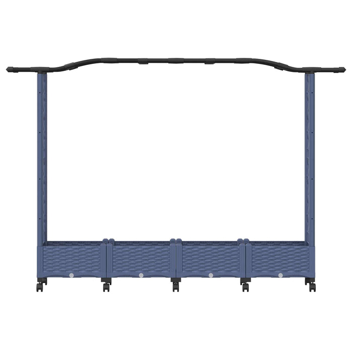Pat Ridicat cu Trellis și Acoperiș Gri 207 x 40 x 129 cm PP - WALTI WALTI