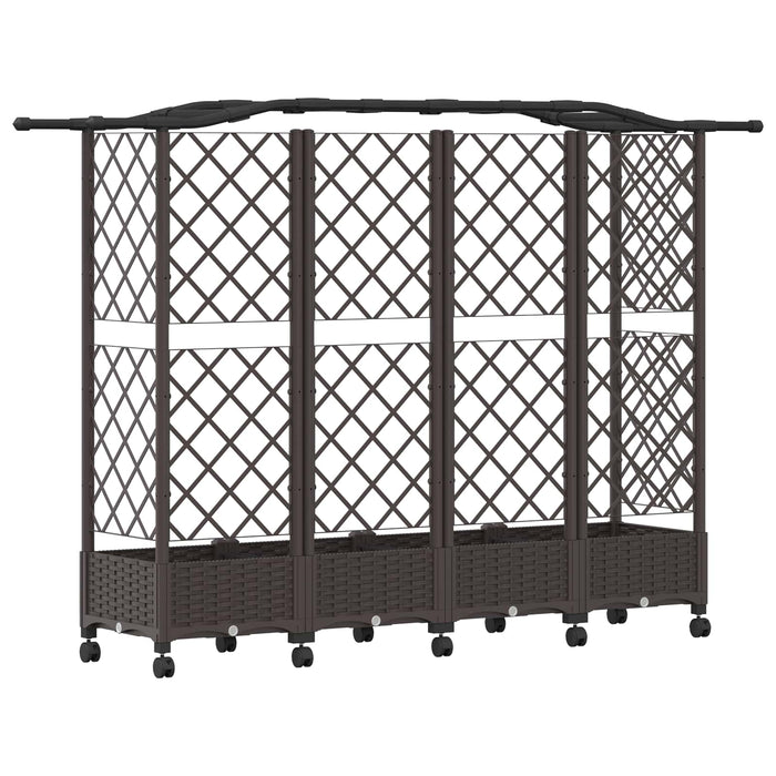 Pat Ridicat cu Trellis și Acoperiș Maro 203,5 x 40 x 129 cm PP - WALTI WALTI