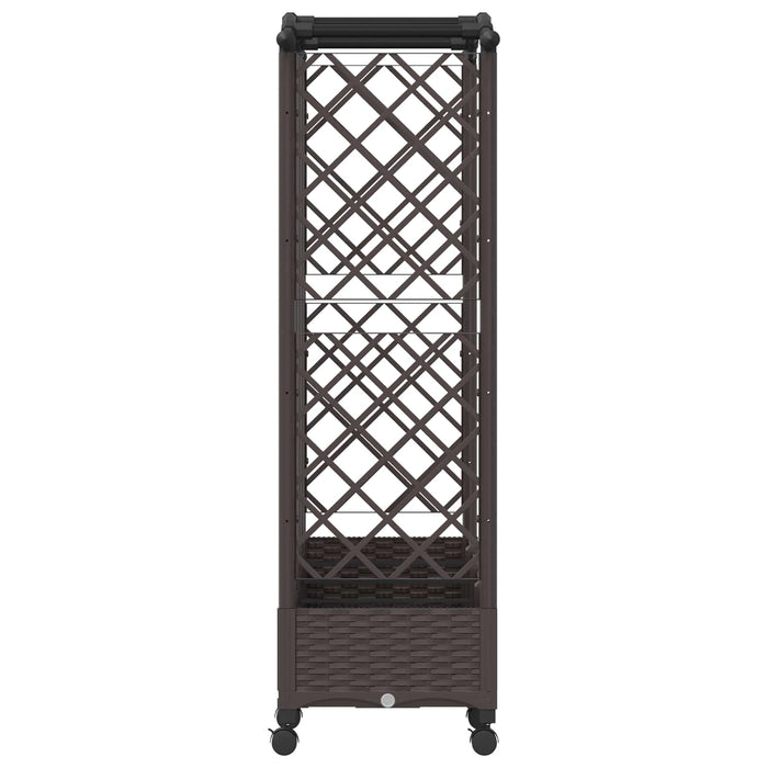 Pat Ridicat cu Trellis și Acoperiș Maro 203,5 x 40 x 129 cm PP - WALTI WALTI