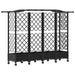 Pat Ridicat cu Trellis și Acoperiș Negru 203,5 x 40 x 129 cm PP - WALTI WALTI