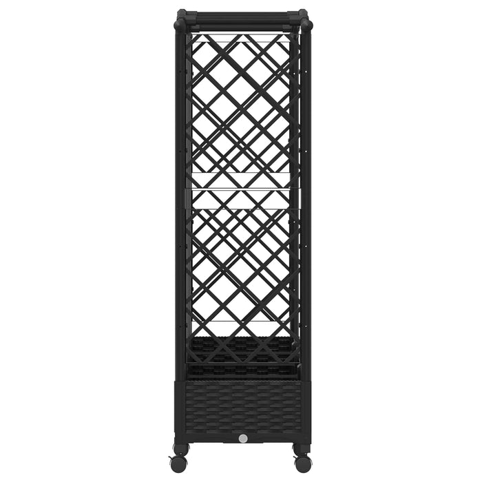 Pat Ridicat cu Trellis și Acoperiș Negru 203,5 x 40 x 129 cm PP - WALTI WALTI
