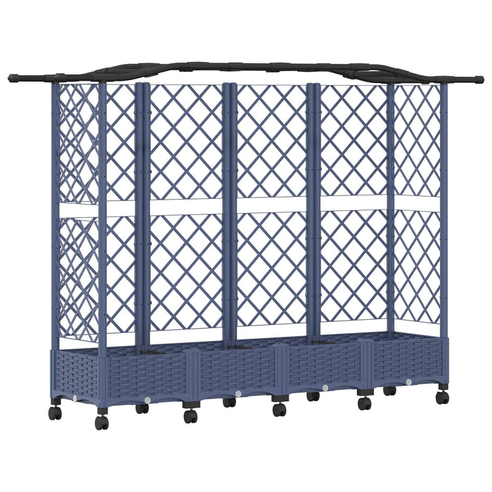 Pat Ridicat cu Trellis și Acoperiș Gri 203,5 x 40 x 129 cm PP - WALTI WALTI