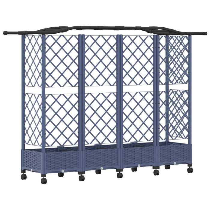 Pat Ridicat cu Trellis și Acoperiș Gri 203,5 x 40 x 129 cm PP - WALTI WALTI