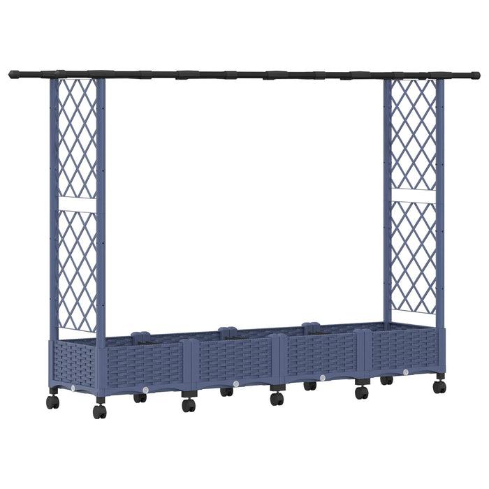 Pat Ridicat cu Trellis și Acoperiș Gri 203 x 40 x 127 cm PP - WALTI WALTI