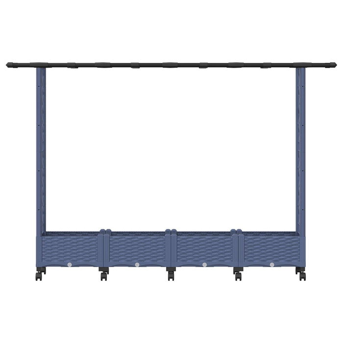 Pat Ridicat cu Trellis și Acoperiș Gri 203 x 40 x 127 cm PP - WALTI WALTI