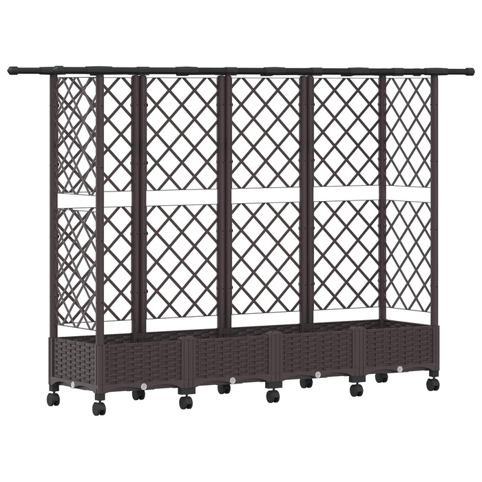Pat Ridicat cu Trellis și Acoperiș Maro 202,5 x 40 x 127 cm PP - WALTI WALTI