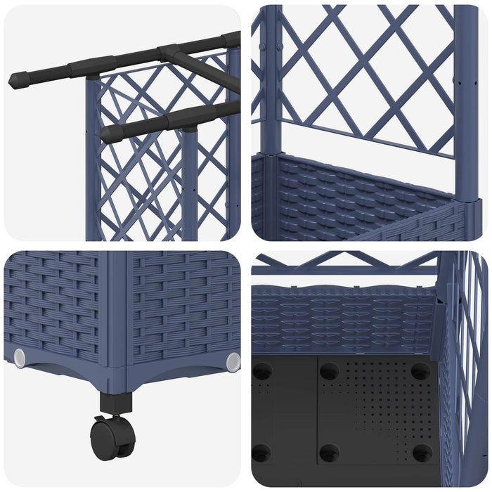 Pat Ridicat cu Trellis și Acoperiș Gri 202,5 x 40 x 127 cm PP - WALTI WALTI