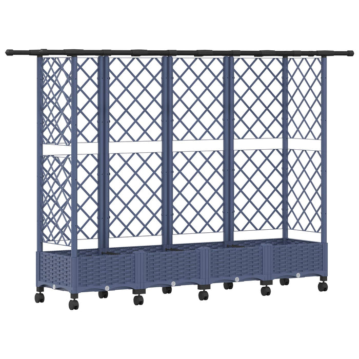 Pat Ridicat cu Trellis și Acoperiș Gri 202,5 x 40 x 127 cm PP - WALTI WALTI