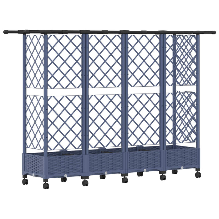 Pat Ridicat cu Trellis și Acoperiș Gri 202,5 x 40 x 127 cm PP - WALTI WALTI
