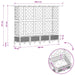 Pat Ridicat cu Trellis și Acoperiș Gri 202,5 x 40 x 127 cm PP - WALTI WALTI