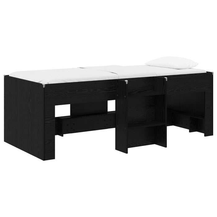 Cadru de Pat Înalț pentru Copii 2 pcs Stejar Negru - WALTI WALTI