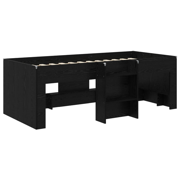 Cadru de Pat Înalț pentru Copii 2 pcs Stejar Negru 90 x 200 cm - WALTI WALTI