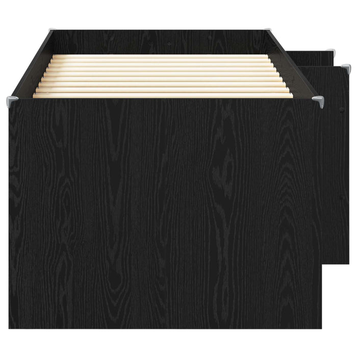 Cadru de Pat Înalț pentru Copii 2 pcs Stejar Negru 90 x 200 cm - WALTI WALTI