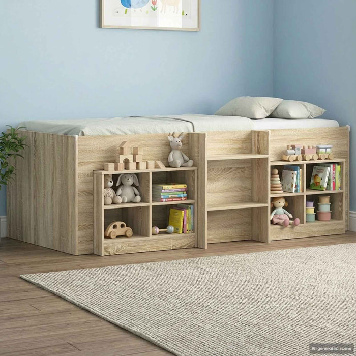 Cadru de pat loft pentru copii cu scară Sonoma 90 x 200 cm - WALTI WALTI