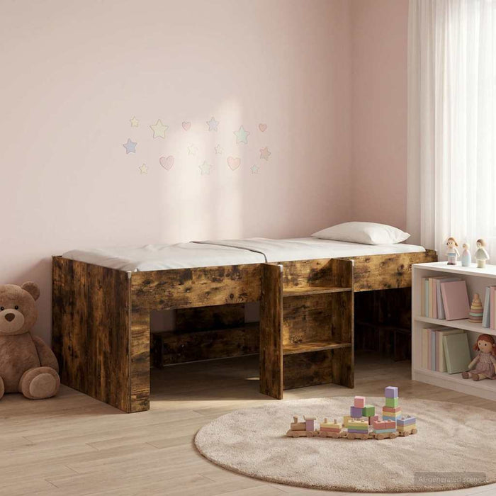 Cadru de Pat Înalț pentru Copii Stejar fumuriu 90 x 200 cm WALTI