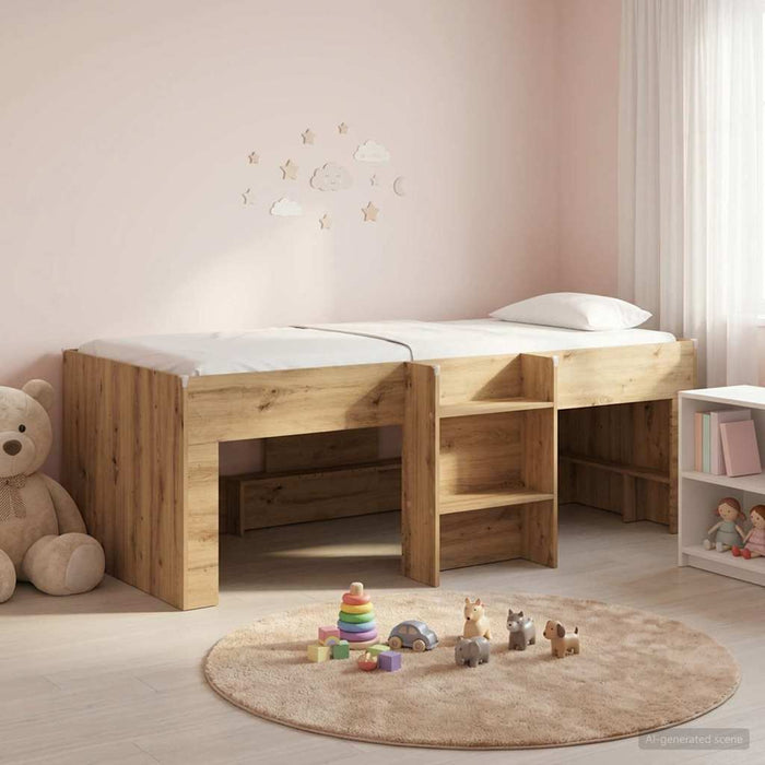 Cadru de Pat Înalț pentru Copii Stejar Artizanal 98.5 x 200 cm WALTI